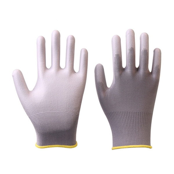Hot Sale GMG CE Certificated EN388 Black Red White Polyester White Black PU Safety Work Gloves Mechanical Black Gloves