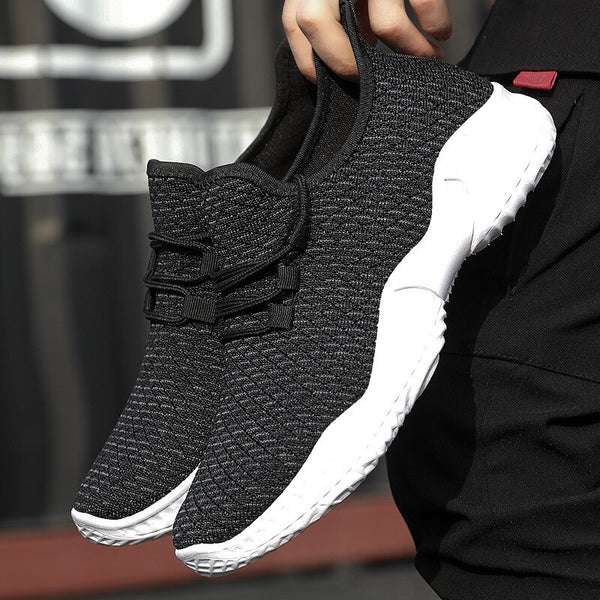 Mesh Air Mesh Holes Couple Shoes Male Jogger Outdoor Men Slippers Light Rubber Soles Lace-up Walking Run Vulcanize Shoes Men
