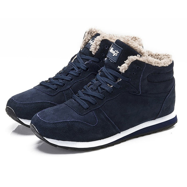 Fashion Men Boots Men Winter Boots Footwear Men Ankle Boots Warm Fur Winter Shoes Snow Boots Men Winter Sneakers Plus Size 46