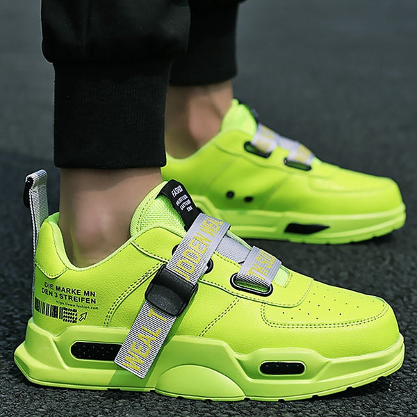 Men's Chunky Sneakers Buckle strap Superstar Casual Shoes Boys Running Shoes Man footwear Trainers vulcanized Green Size 11