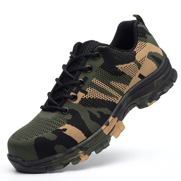 Work Boots Construction Men's Outdoor Steel Toe Cap Shoes Men Camouflage Puncture Proof High Quality Safety Shoes Plus Size36-47