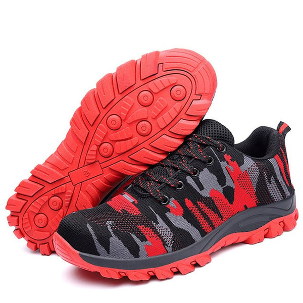 Work Boots Construction Men's Outdoor Steel Toe Cap Shoes Men Camouflage Puncture Proof High Quality Safety Shoes Plus Size36-47