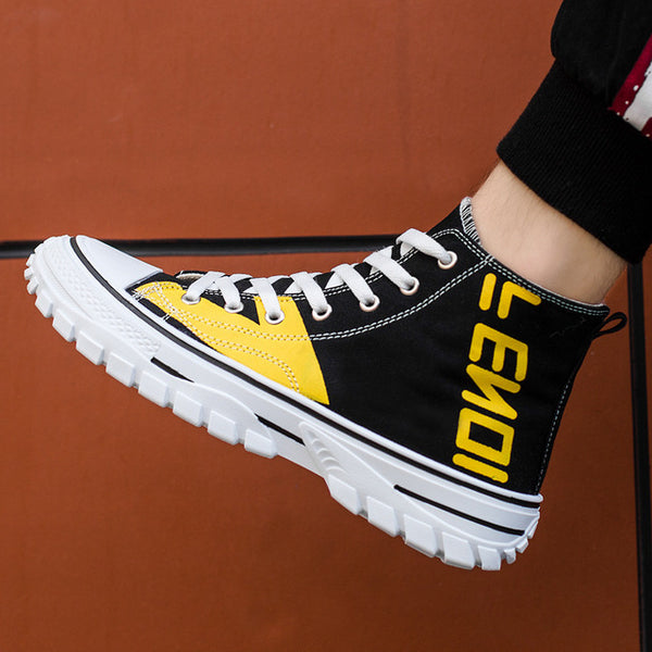 QWEDF 2019 Men's Canvas Shoes Spring Autumn The New Lace-up High Style Men Vulcanize Shoes Sneakers Flats Men'S Shoes X10-39