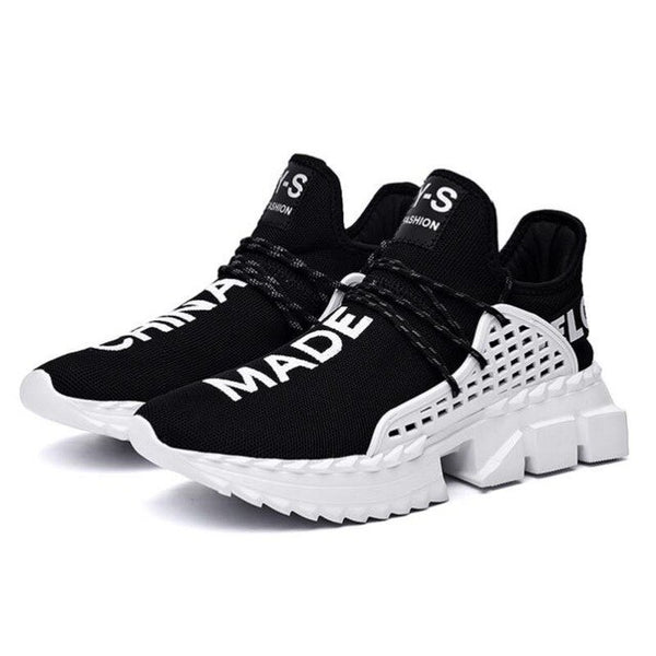 Rommedal Men'S Sneakers New Fashion Hard-Wearing Fly Weave Flat Male Casual Shoes Lace Up China Made Letter Footwear Free Ship