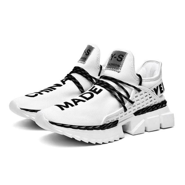 Rommedal Men'S Sneakers New Fashion Hard-Wearing Fly Weave Flat Male Casual Shoes Lace Up China Made Letter Footwear Free Ship