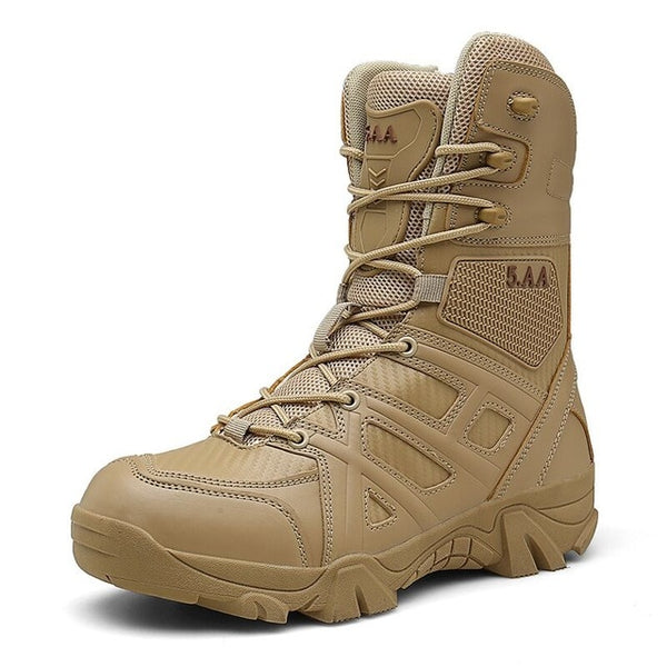 2019 Men's Boots Outdoor Shoes Men Brand Military Leather Boots Special Force Tactical Desert Combat Ankle Boots High Quality