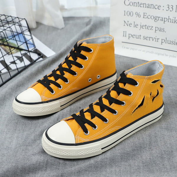 Hot Sale 2019 Spring Autumn Men's Sneakers High Top Black Canvas Shoes Vulcanized Men Casual Shoes Lace Up Breathable