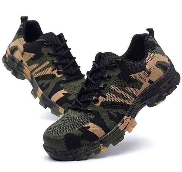 Work Boots Construction Men's Outdoor Steel Toe Cap Shoes Men Camouflage Puncture Proof High Quality Safety Shoes Plus Size