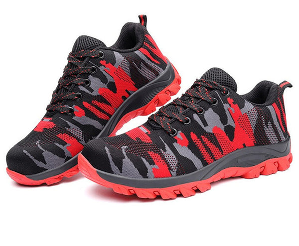Work Boots Construction Men's Outdoor Steel Toe Cap Shoes Men Camouflage Puncture Proof High Quality Safety Shoes Plus Size
