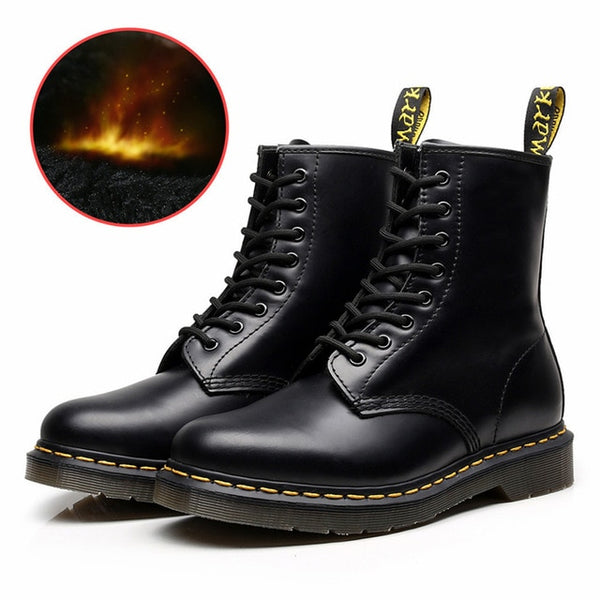 Men Shoes New Genuine Leather Ankle Martens Boots for Women Casual Dr. Motorcycle Shoes Warm Winter Men Boots Work Safety Shoes