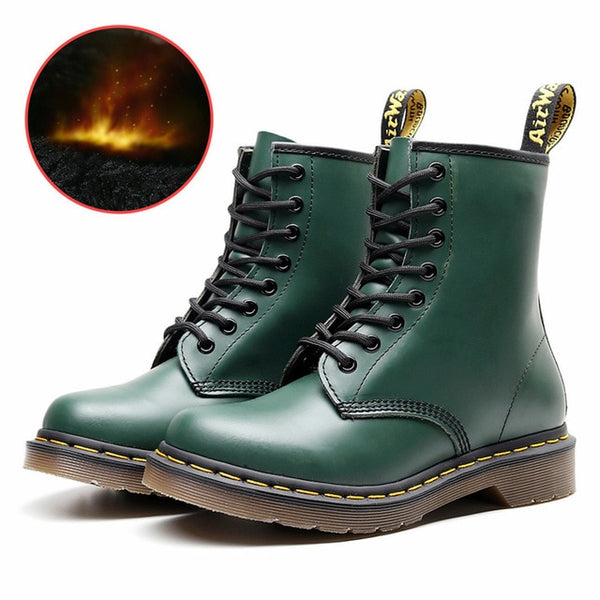 Men Shoes New Genuine Leather Ankle Martens Boots for Women Casual Dr. Motorcycle Shoes Warm Winter Men Boots Work Safety Shoes