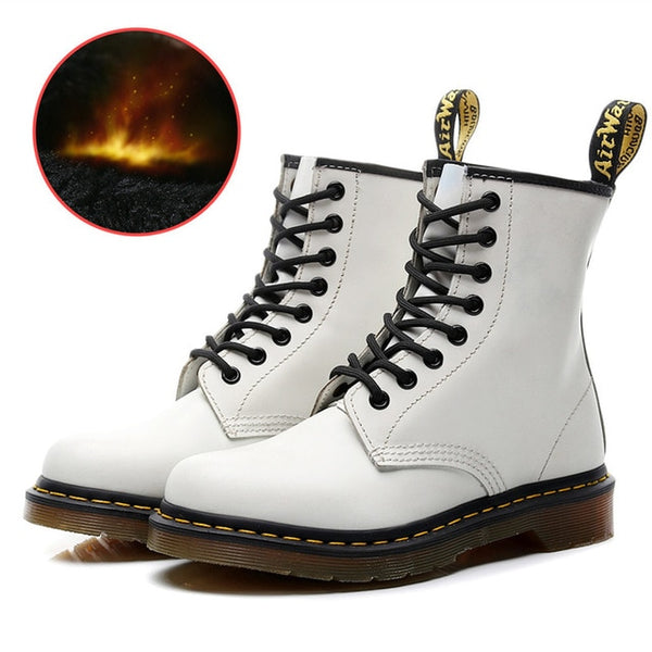 Men Shoes New Genuine Leather Ankle Martens Boots for Women Casual Dr. Motorcycle Shoes Warm Winter Men Boots Work Safety Shoes