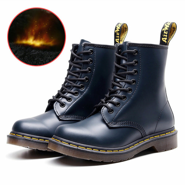 Men Shoes New Genuine Leather Ankle Martens Boots for Women Casual Dr. Motorcycle Shoes Warm Winter Men Boots Work Safety Shoes