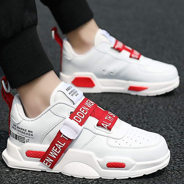Men's sneakers Hollow Breathable Trainers vulcanized Buckle strap Platform Sneakers White sneakers Running shoes boys