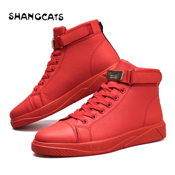 Trend 2019 Men's Vulcanized Shoes Black High Top Lace-up Autumn Winter Casual Canvas Shoes For Men Boys Sneakers Without Lace