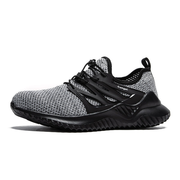 PUPUDA Indestructible Shoes Breathable Work Boots Men Safety Shoes Steel Toe Sneakers Lightweight Construction Outdoor Shoes Men