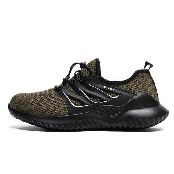 PUPUDA Indestructible Shoes Breathable Work Boots Men Safety Shoes Steel Toe Sneakers Lightweight Construction Outdoor Shoes Men