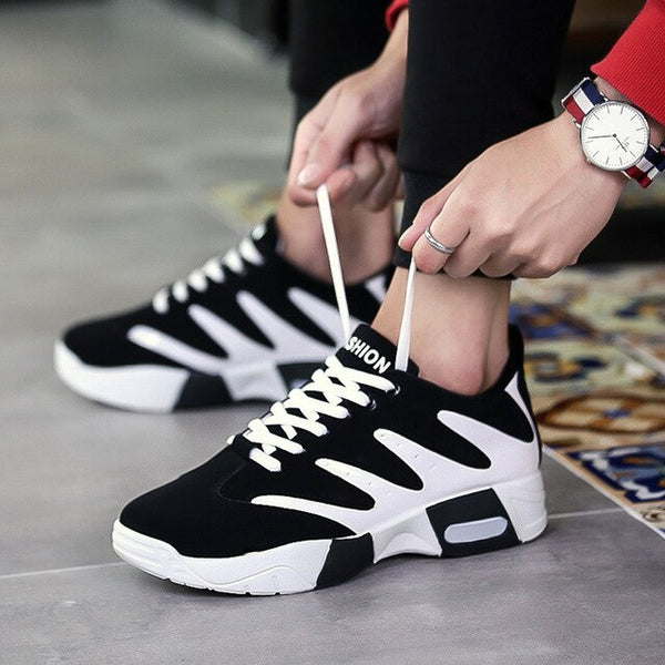 Autumn wild men's sports and leisure tide running flat bottom shoes breathable trend men's shoes vulcanized shoes z347