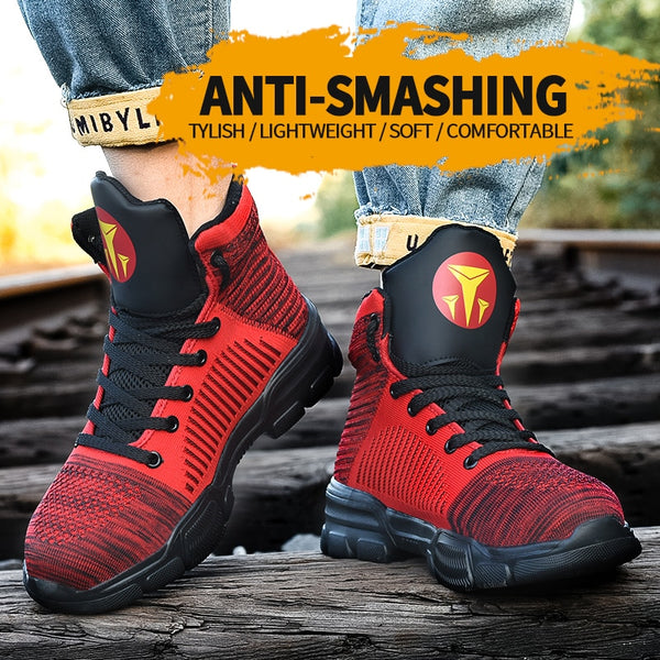Work Shoes Safety Boots Man Toe Breathable Non Slip Light Weight Fashionable Anti Smashing Puncture Proof Ourdoors High Cut