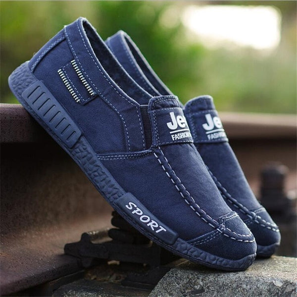 ELGEER New canvas shoes deodorant breathable men's shoes tide shoes non-slip male students tie casual stripes men shoes