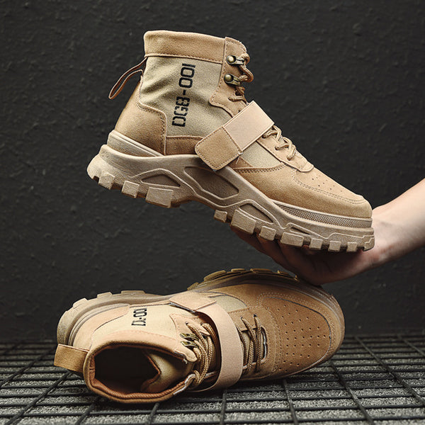 YRRFUOT  Autumn New Men Work Shoes Fashion Thick Bottom Desert Tactical Men's Boots High Quality Trend Casual Men Shoes Non-slip