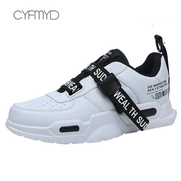 Men's sneakers Breathable Trainers vulcanized Buckle strap Platform Sneakers White sneakers Men Running Sports Shoes boys