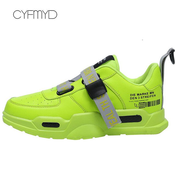 Men's sneakers Breathable Trainers vulcanized Buckle strap Platform Sneakers White sneakers Men Running Sports Shoes boys