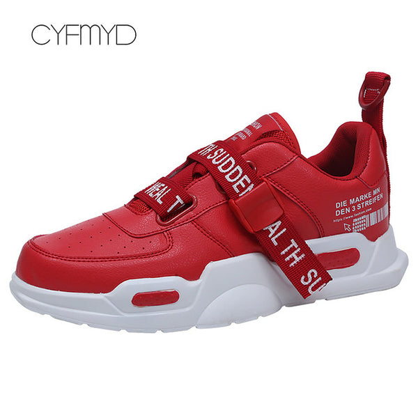 Men's sneakers Breathable Trainers vulcanized Buckle strap Platform Sneakers White sneakers Men Running Sports Shoes boys