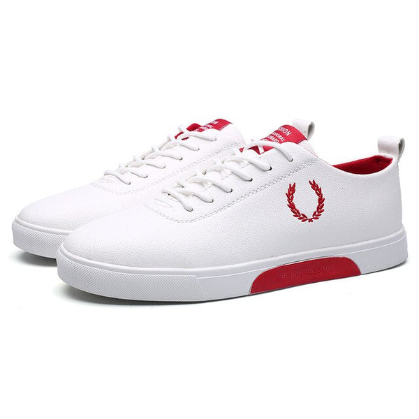 2018 Spring And Autumn New Men'S Vulcanized shoes Fashion Lace-up Shoes Sneakers Youth trend Men'S Shoes Sewing  PU