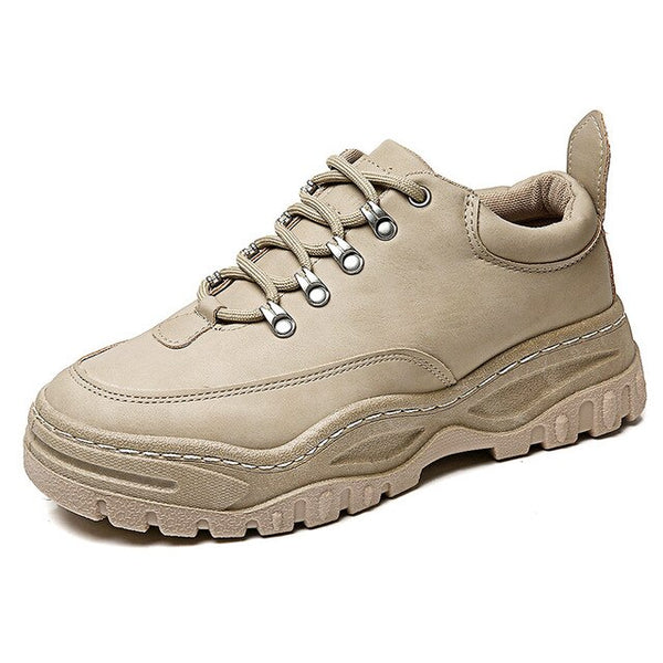New Mens Vulcanize Shoes 2019 Autumn Winter Fashion Platform Shoes Mens Lace Up Balck Sneakers Wear-Resisting Female Causal Shoe