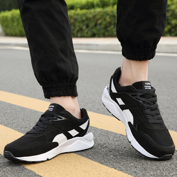 2019 Hot Sale Men's Vulcanized Shoes Spring/Autumn Men Shoes High Quality Frosted Suede Casual Shoes Platform Lace Up Footwear