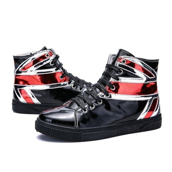 2019 Light Men's Vulcanized Shoes Red Silver Sneakers Autumn Footwear Men Army Boots Flats Breathable Fashion Men Hip Hop Shoes