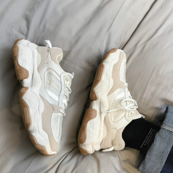 Men's vulcanized shoes Men Sneakers Brand Designer Platform Chunky Sneakers Men Trainers Lace Up Color matching D6-46