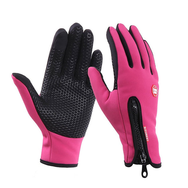 High Quality Men Women Winter Anti-slip Waterproof Fleece Touch Screen Gloves Outdoor Sports Cycling Working Thermal Tools