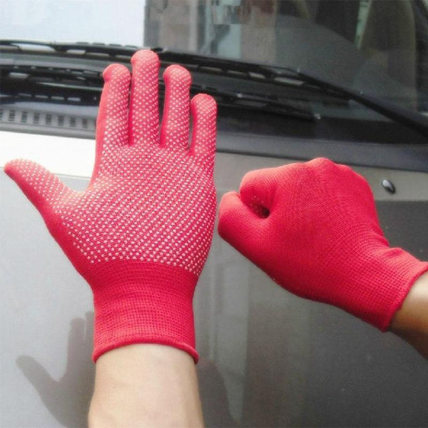 1 Pair Nylon Non-slip Dispensing Gloves Skid Resistancef Black Grey Safty Working Nylon Gloves Garden Pruning Protective Gloves