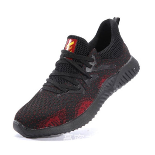 Light beef tendon bottom safety shoes men breathable deodorant steel toe cap anti-piercing women's shoes soft bottom work shoes