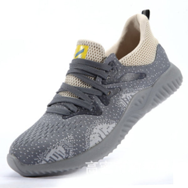 Light beef tendon bottom safety shoes men breathable deodorant steel toe cap anti-piercing women's shoes soft bottom work shoes
