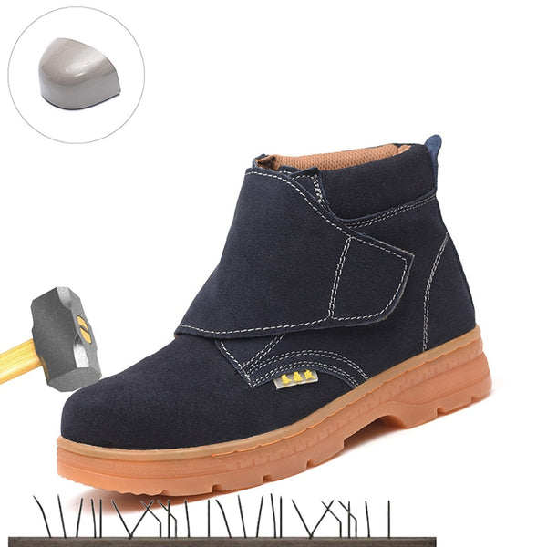 ADISPUTENT New Men's Steel Nose Safety Work Shoes High Help Anti-smashing Anti-puncture Wear Resistant Indestructible Work Boots