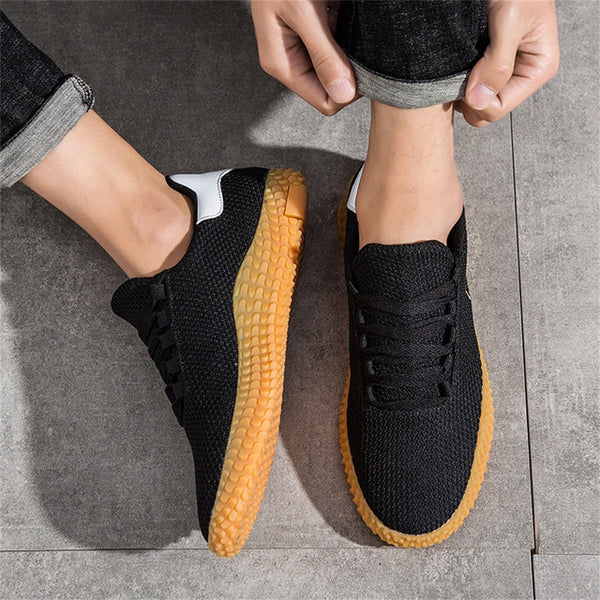 2019 New Men's Shoes White Shoes Mesh Breathable Men Vulcanized Shoes Fly Weave Men Sneakers Tenis Masculino Adulto Male Shoes