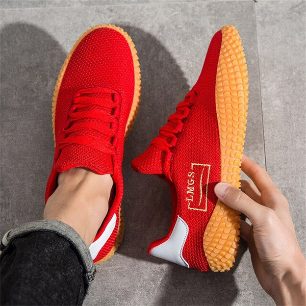 2019 New Men's Shoes White Shoes Mesh Breathable Men Vulcanized Shoes Fly Weave Men Sneakers Tenis Masculino Adulto Male Shoes