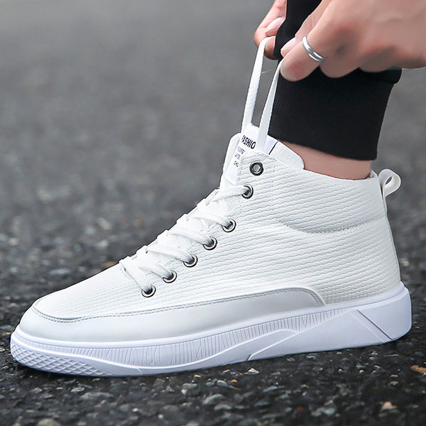 Flat high top sneakers men's autumn shoes 2019 fashion vulcanized shoes men white sneakers platform shoes boys