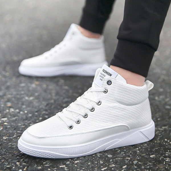 Flat high top sneakers men's autumn shoes 2019 fashion vulcanized shoes men white sneakers platform shoes boys
