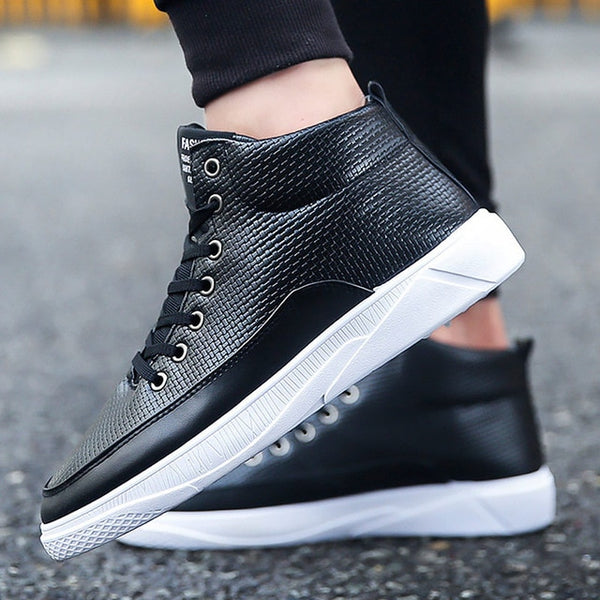 Flat high top sneakers men's autumn shoes 2019 fashion vulcanized shoes men white sneakers platform shoes boys