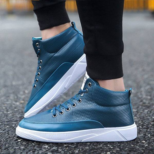 Flat high top sneakers men's autumn shoes 2019 fashion vulcanized shoes men white sneakers platform shoes boys