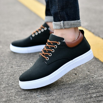 2020 Spring Men Fashion Sneakers Men's Canvas Shoes Men Comfortable Mens Casual Shoes Lace-Up Brand Driving Shoes Big Size 38-47