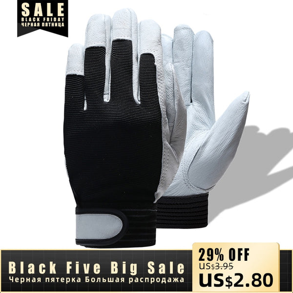 QIANGLEAF Brand Hot Sale D Grade Leather Glove Work Gloves Wear-resistant Safety  Working Gloves Men Mitten Free Shipping 508