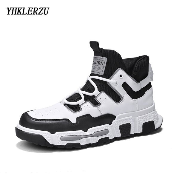 YHKLERZU Sport men's Shoes Vulcanized shoes Comfortable Brand Rubber Sneaker For Man Zapatillas Hombre 2019 High-top Sneakers