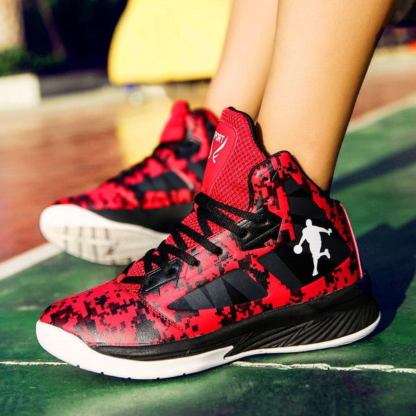 Fashion new basketball shoes men's sports shoes tide shoes PU breathable mesh men's casual shoes non-slip high elastic bottom
