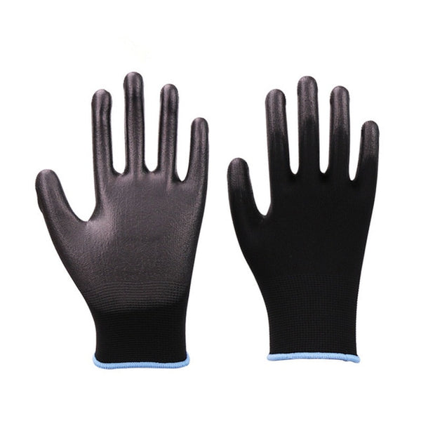 Hot Sale GMG CE Certificated EN388 Red Polyester Black PU Work Safety Gloves Mechanic Working Gloves