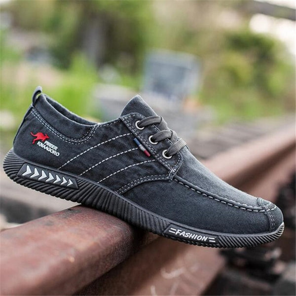 ELGEER New canvas shoes deodorant breathable men's shoes tide shoes non-slip male students tie casual stripes men shoes